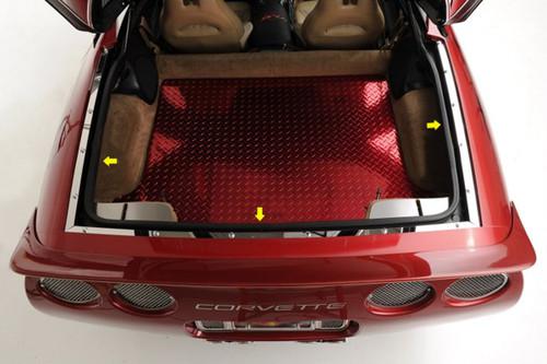 Acc 031045 - 01-04 chevy corvette polished deck trim 3 pcs interior accessories