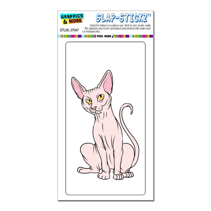Sphynx cat on white - pet - slap-stickz™ car window locker bumper sticker