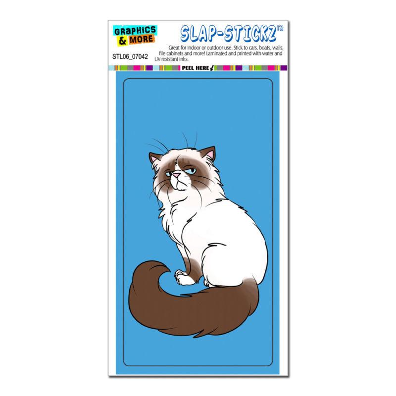 Persian cat himalayan color points on blue - pet - slap-stickz™ bumper sticker