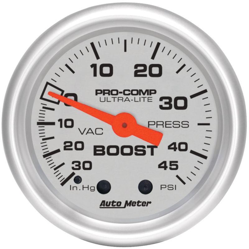 Auto meter 4308 ultra-lite; mechanical boost/vacuum gauge