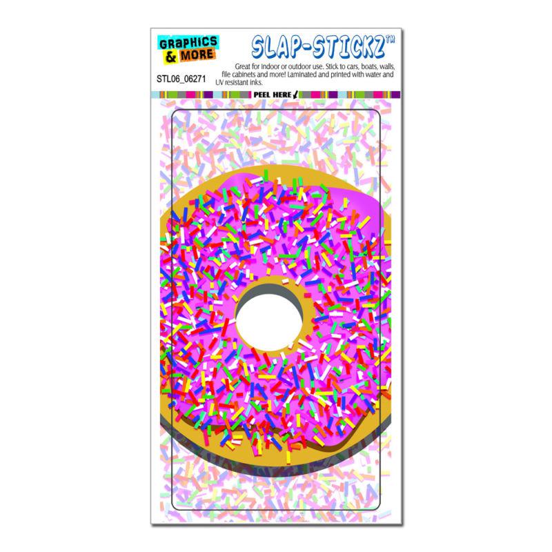Pink donut - sprinkles - slap-stickz™ car window locker bumper sticker