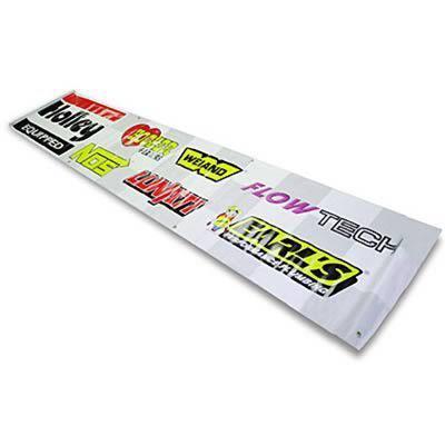 Holley banner vinyl white background holley family logo 24" x 108" each 36-277