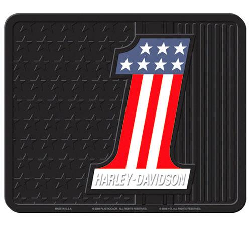 Harley-davidson #1 red/white/blue single car & truck rubber backseat utility mat