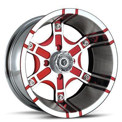 Motosport alloys m8 series platoon machined red wheel 14"x7" 4x110mm bc