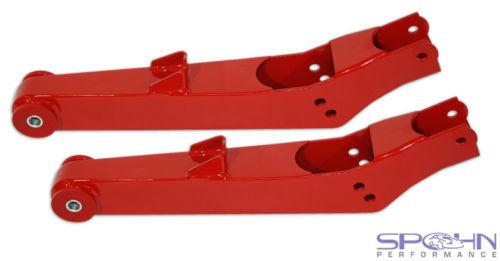 Spohn rear lower control arms adjustable pair red