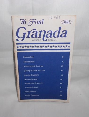 1976 ford granada owner's manual-good condition