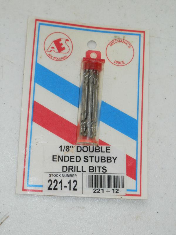 Aes 221-12 1/8" stubby double ended drill bits - 12 pack