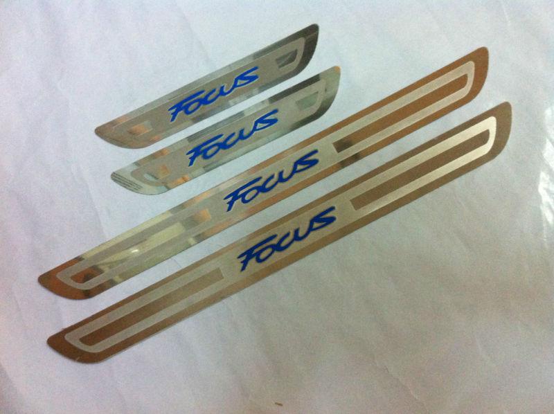 Stainless etching door sill trim scuff protector (fit 2012+ ford focus) 