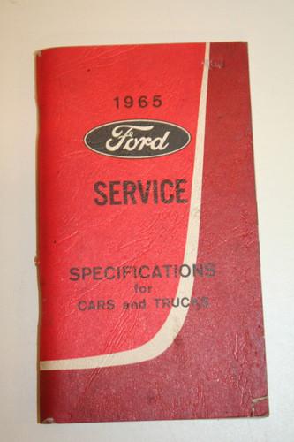 1965 ford service specifications handbook / orig car & trucks