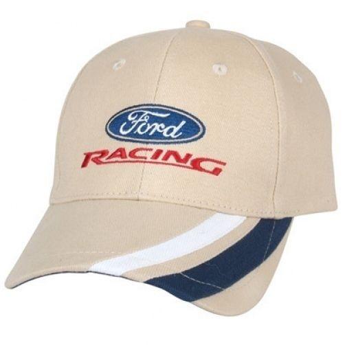 Embroidered ford racing inside track beige red white blue hat/cap! nascar nhra