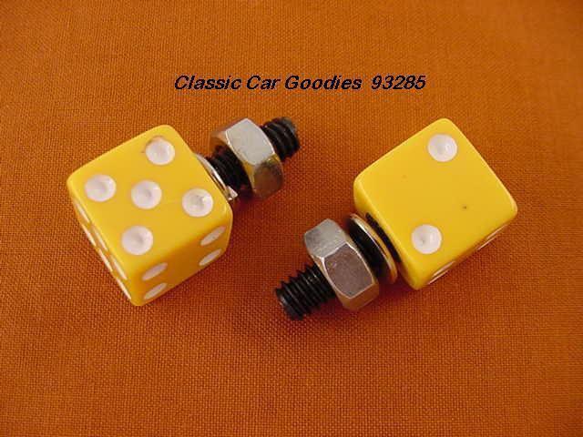 License plate bolts fasteners dice "yellow"