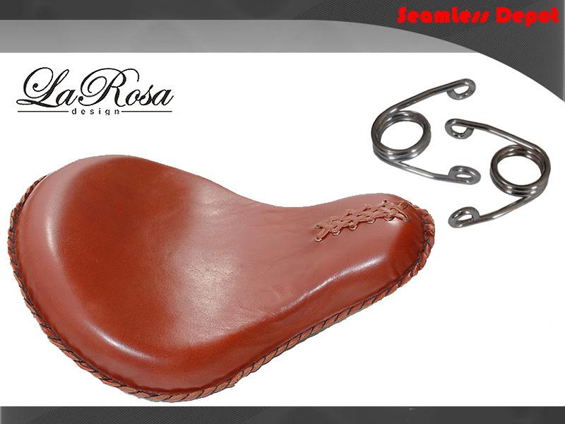 15" la rosa softail rigid custom leather chopper solo seat & tension spring set