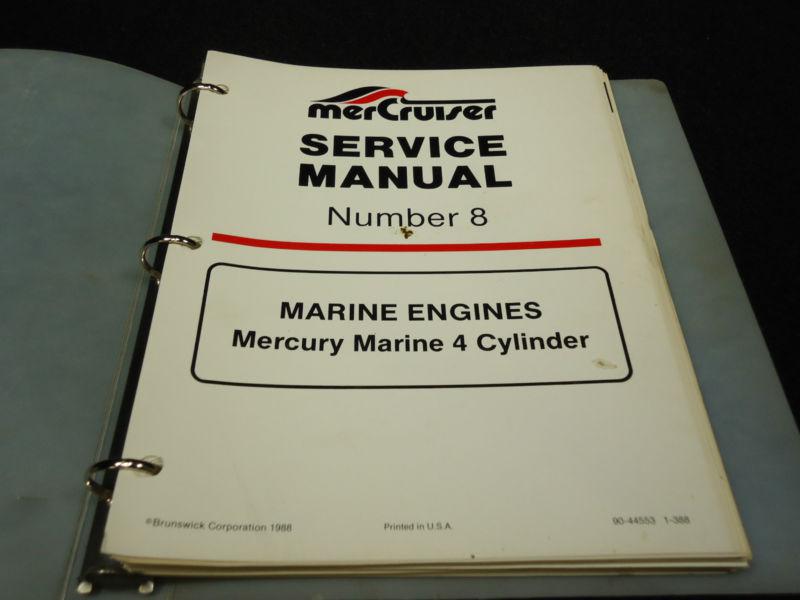 1988 mercruiser service tech manual#90-44553 -388 mercury 4 cylinder boat 