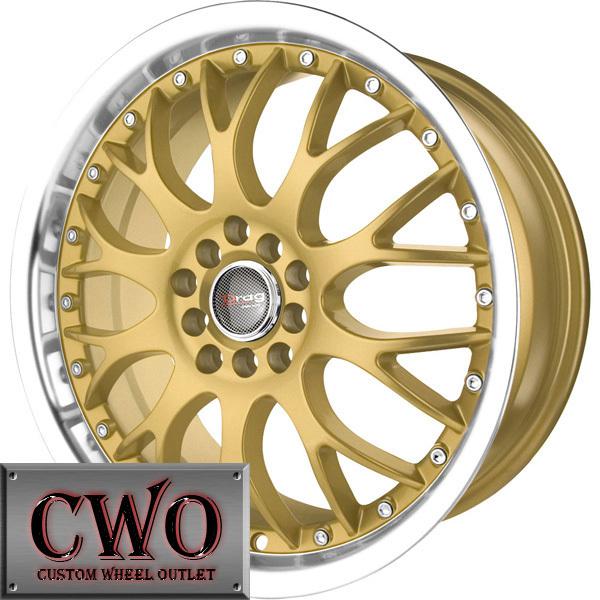 17 gold drag dr-19 wheels rims 4x100/4x114.3 4 lug civic integra versa mini g5