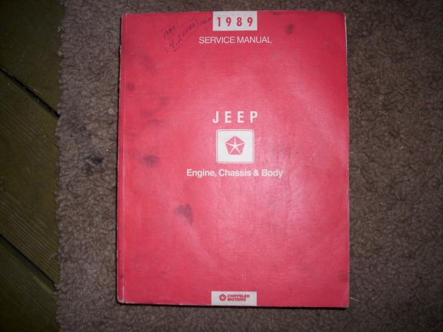 1989 jeep engine chassis & body service repair manual oem cherokee wrangler p/u