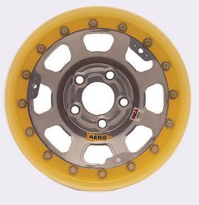Aero 53 silver roll-formed beadlock wheel 15"x8" 5x4.75" pair 53-084720