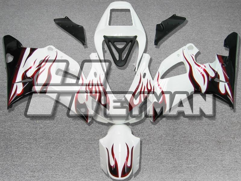Fit 98 99 yzf-r1 yzfr1 r1 1998 1999 injection mold fairing white fire red zy386