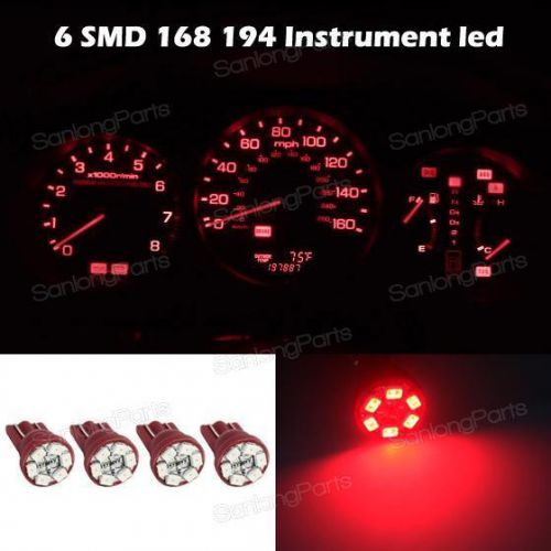 4x t10 194 192 red wedge gauge cluster intrusmental speedometer light led bulb