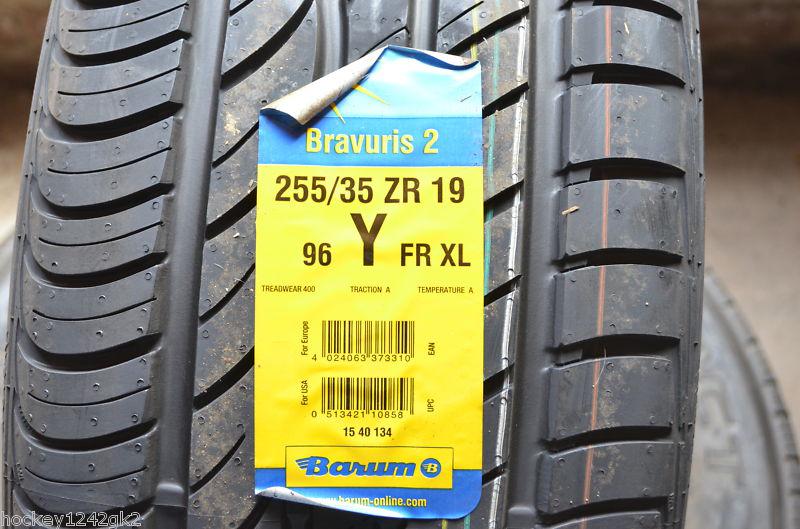 1 new 255 35 19 barum bravuris 2 tire
