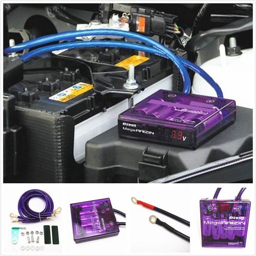 Universal fuel saver purple voltage stabilizer regulator grounding&amp;3 earth cable