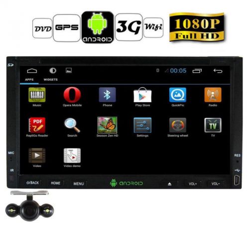 7&#034;android4.4 quad-core kitkat 2din gps car stereo dvd player bluetooth radio+cam