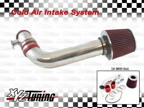 Red 92-98 bmw e36 3-series i6 cold air intake induction kit + filter 3&#034;
