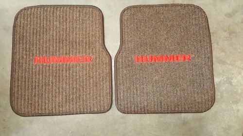 Hummer h1 am general oem rear carpet tan floor mats with red logo 5745039