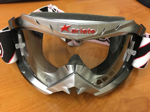 Ariete motocross offroad adult mx goggle - black frame clear lens