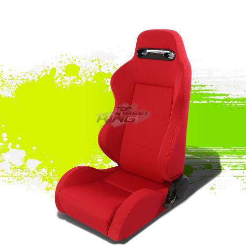 Pair type-r red reclinable jdm sports racing seats+adjustable slider driver side