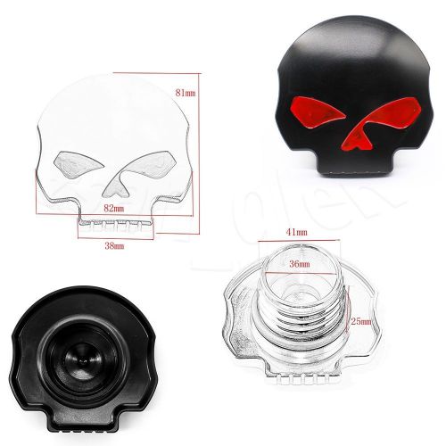 Motorcycle skull gas fuel tank cover cap for harley softail sportster black