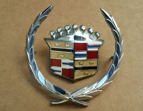 1970 cadillac fleetwood hood emblem hood ornament with crest very nice