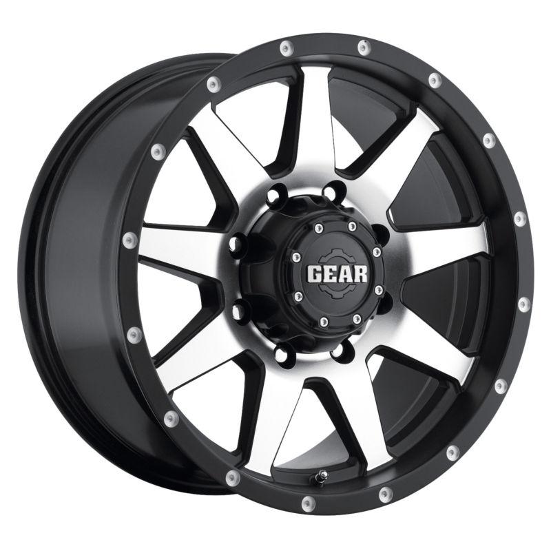 17" x 9" gear alloy satin black w/ machined accents wheels rims 728mb 17 inch