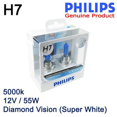 Philips diamond vision h7 5000k white light12v 55w headlight bulb (twins)