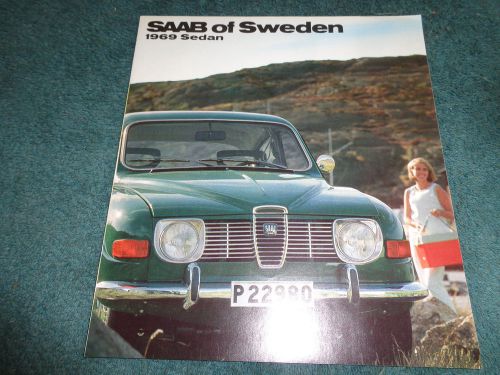 1969 saab sedan sales brochure / original dealership folder
