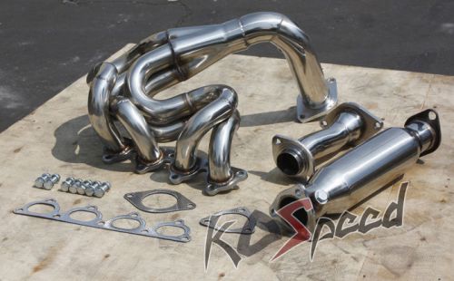 Tubular racing exhaust manifolds header+pipe 88-00 civic/crx/-97 del sol d15/d16