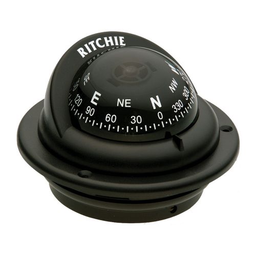 Ritchie tr-35 trek compass - flush mount - black -tr-35