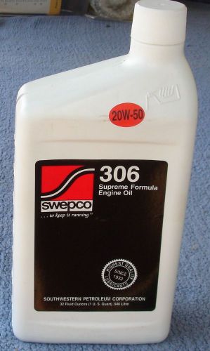 Swepco 306 20w50 supreme formula engine oil 1 quart