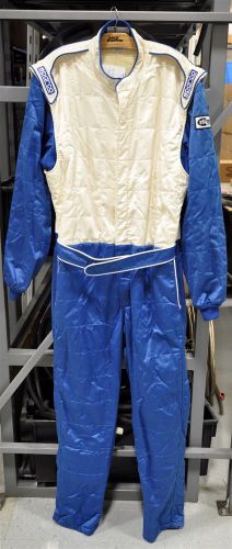 Sparco racing 00106x66abl super speedway nomex driving suit size 66 blue &amp; white