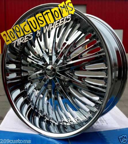 22" inch rims wheels tires chrome rsw66 6x139.7 yukon 2001 2002 2003 2004 2005