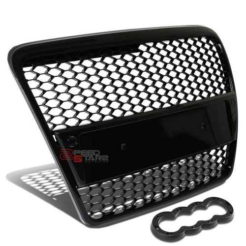 For 05-07 audi a6 c6 rs-style black front bumper sport mesh grill/grille guard