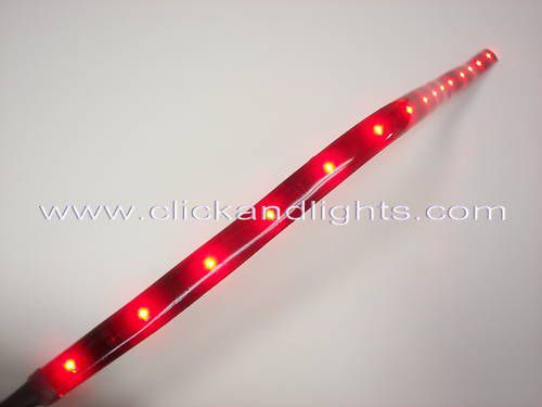Universal 12v dc 1ft red led flexible strip path light with 15 led bulbs rd1s