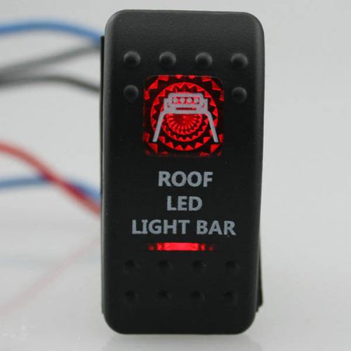 12v/24v red led car boat truck on/off roof led light bar rocker toggle switch #