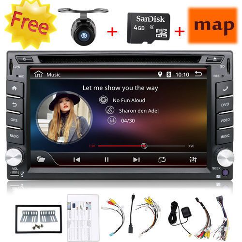 Android 4.4 6.2&#034; 2din indash car dvd radio stereo player bt wifi 3g gps+camera
