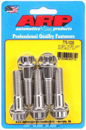 Arp universal bolt 12 mm x 1.75 thread 45 mm long stainless 5 pc p/n 775-1005