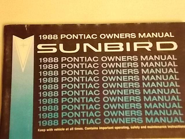       1988     pontiac       sunbird     owners         manual