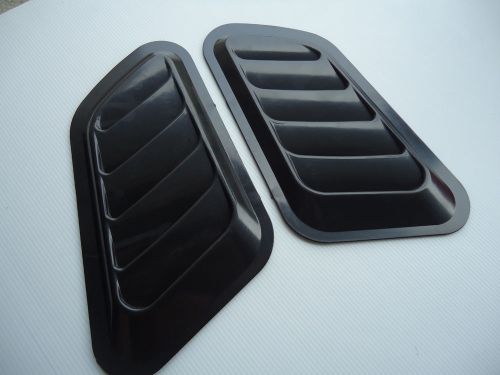 Car hood side fender air flow scoop decoration vent cover matte black x 2 pieces
