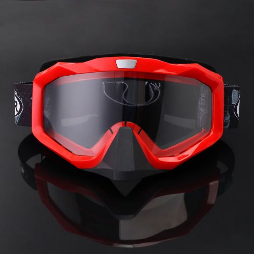 Red motorcycle motocross atv bike mtb off road riding goggles windproof glasses