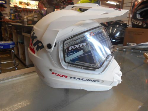 Fxr racing torque x helmet white matte with electric shield