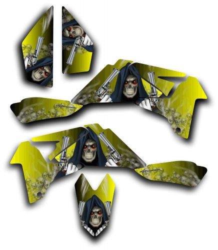 Suzuki ltr450 r graphics decal kit grim reaper revenge sticker ltr 450 yellow