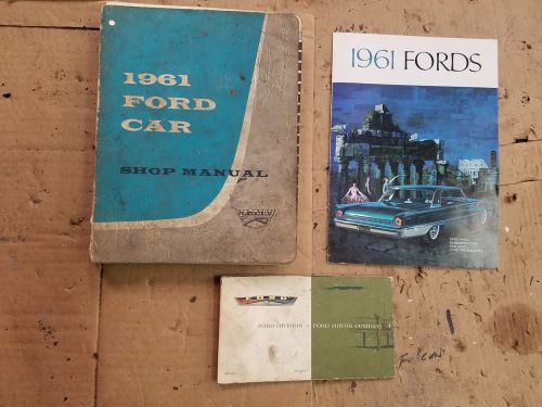 Ford,1961 shop,owners,manual,dealers promotional,fold out,galaxie,starliner
